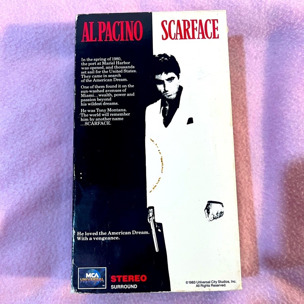 1990s Scarface with Al Pacino 2-Set VHS Tapes